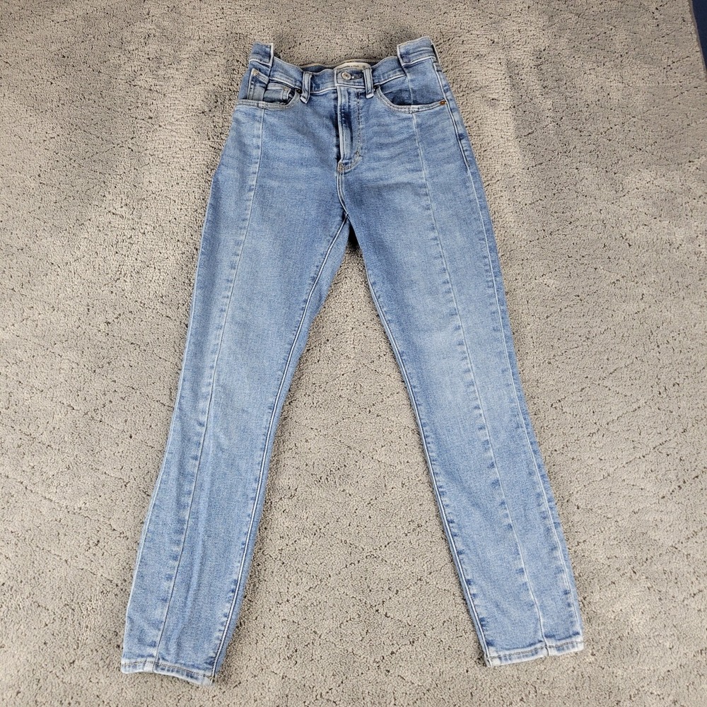 Abercrombie Fitch Jeans Womens 25S Blue Super Skinny Ankle High Rise Stretch